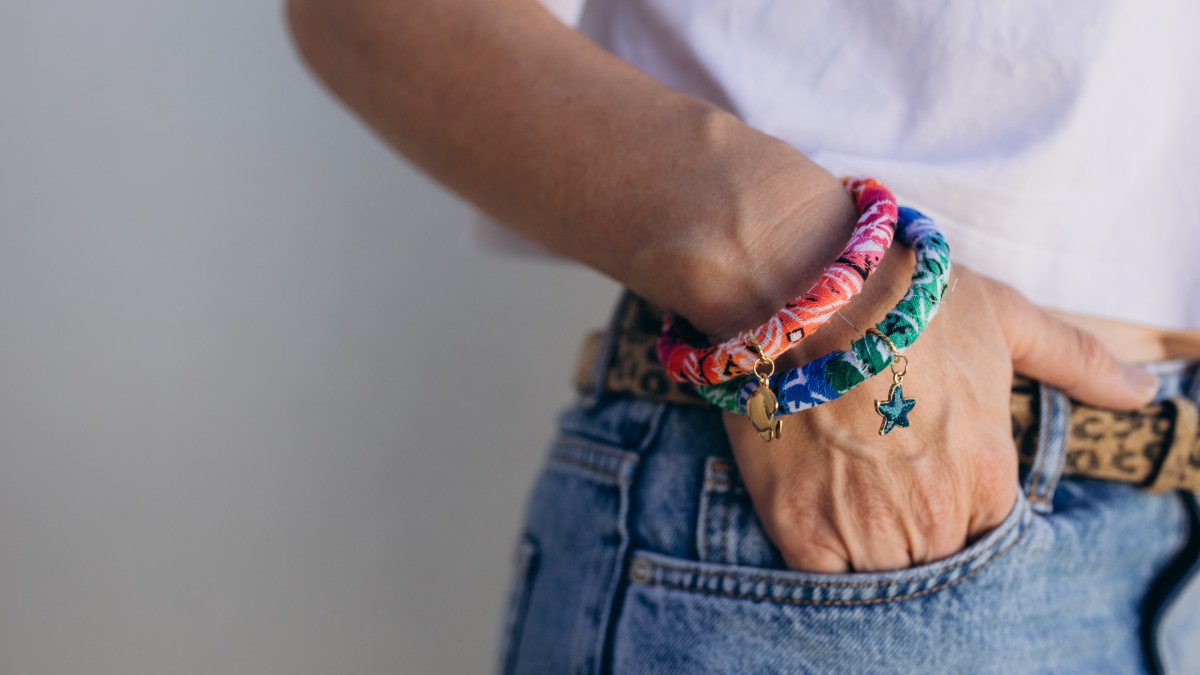 Bracelet jonc en bandana Bracelet jonc en bandana